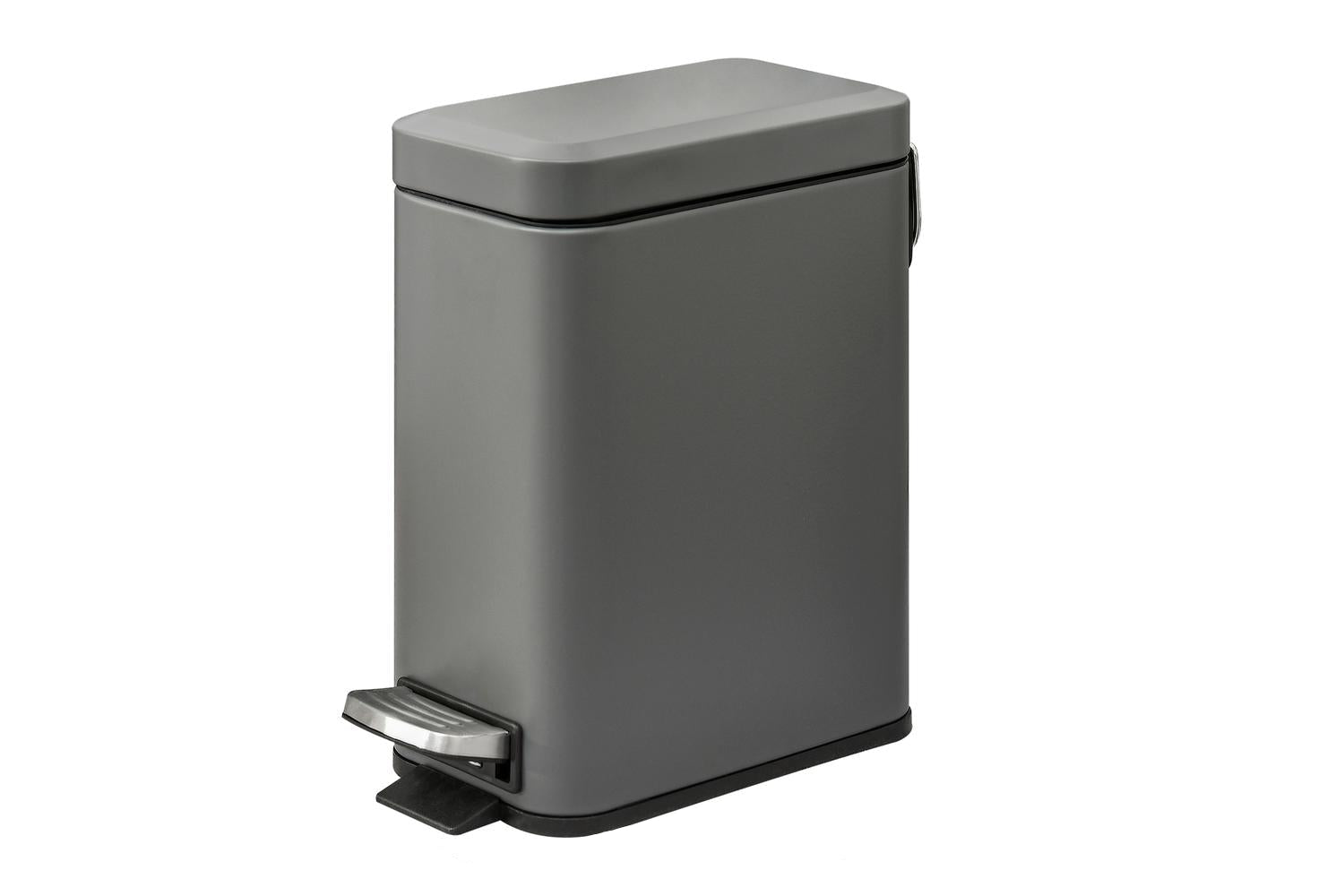 Homcom Steel Silent and Gentle Open Pedal Bin | Grey/Black