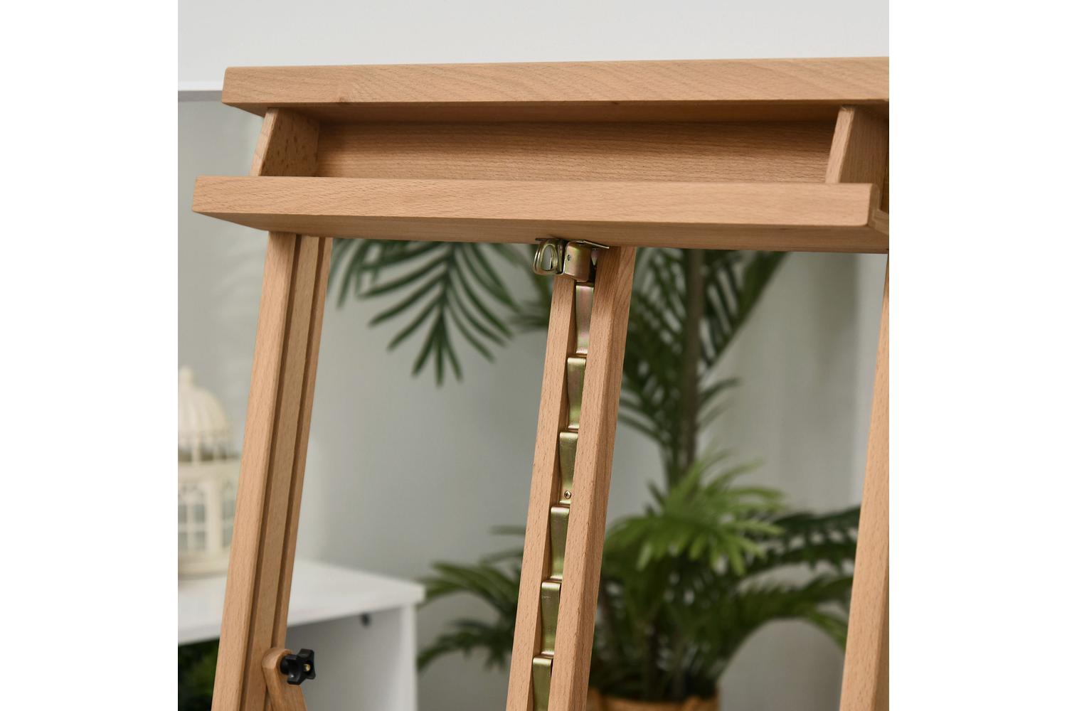 Vinsetto Art Studio Easel with Canvas Holder Pencil Case | Natural-7