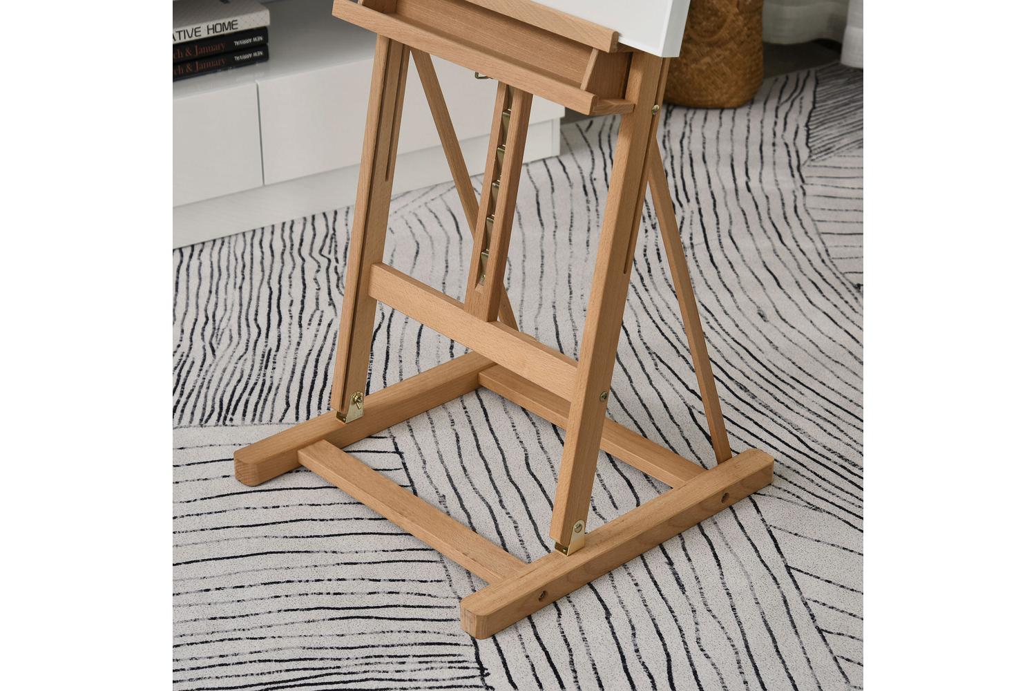 Vinsetto Art Studio Easel with Canvas Holder Pencil Case | Natural-8