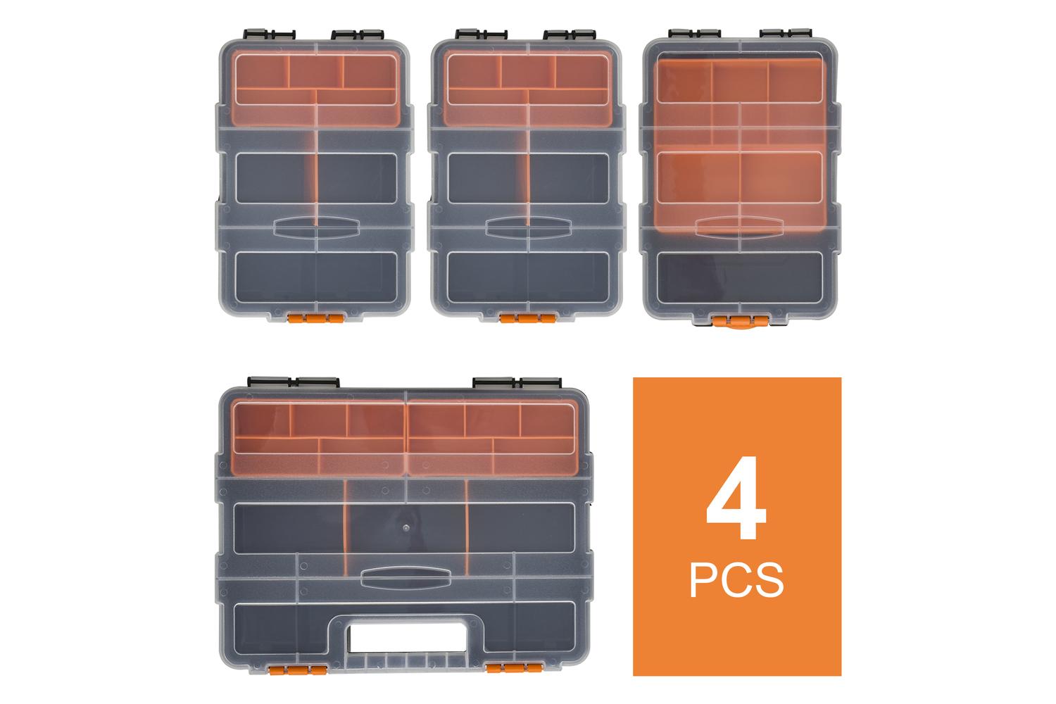 Durhand Tool & Hardware Storage Boxes | Black/Orange | Pack of 4-3
