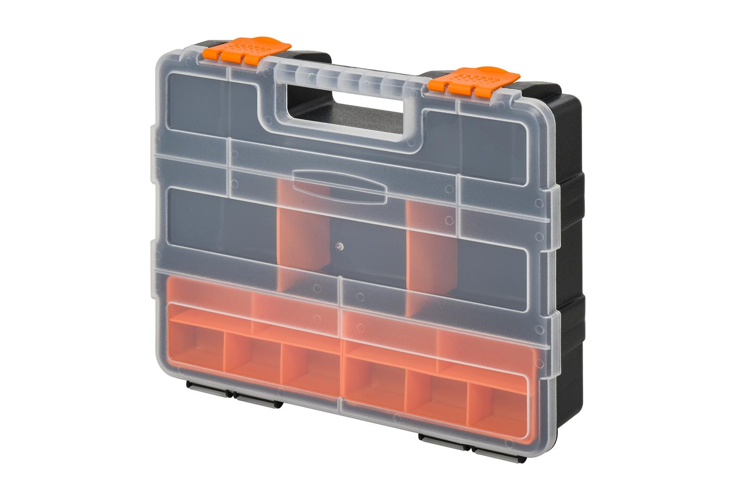 Durhand Tool & Hardware Storage Boxes | Black/Orange | Pack of 4-6