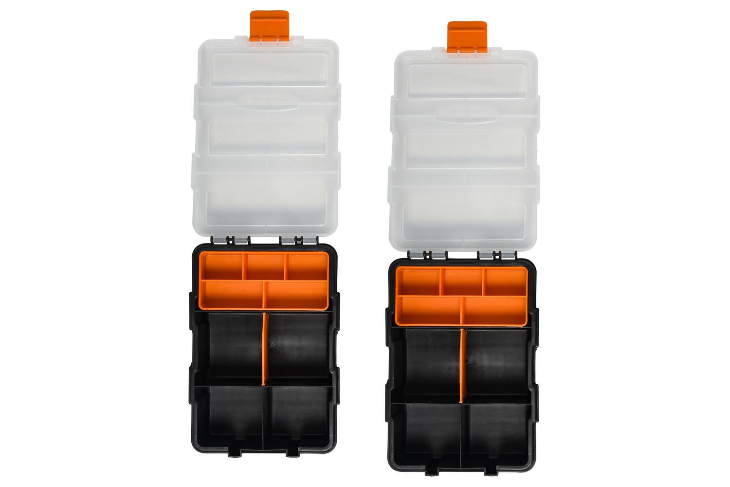 Durhand Tool & Hardware Storage Boxes | Black/Orange | Pack of 4-7