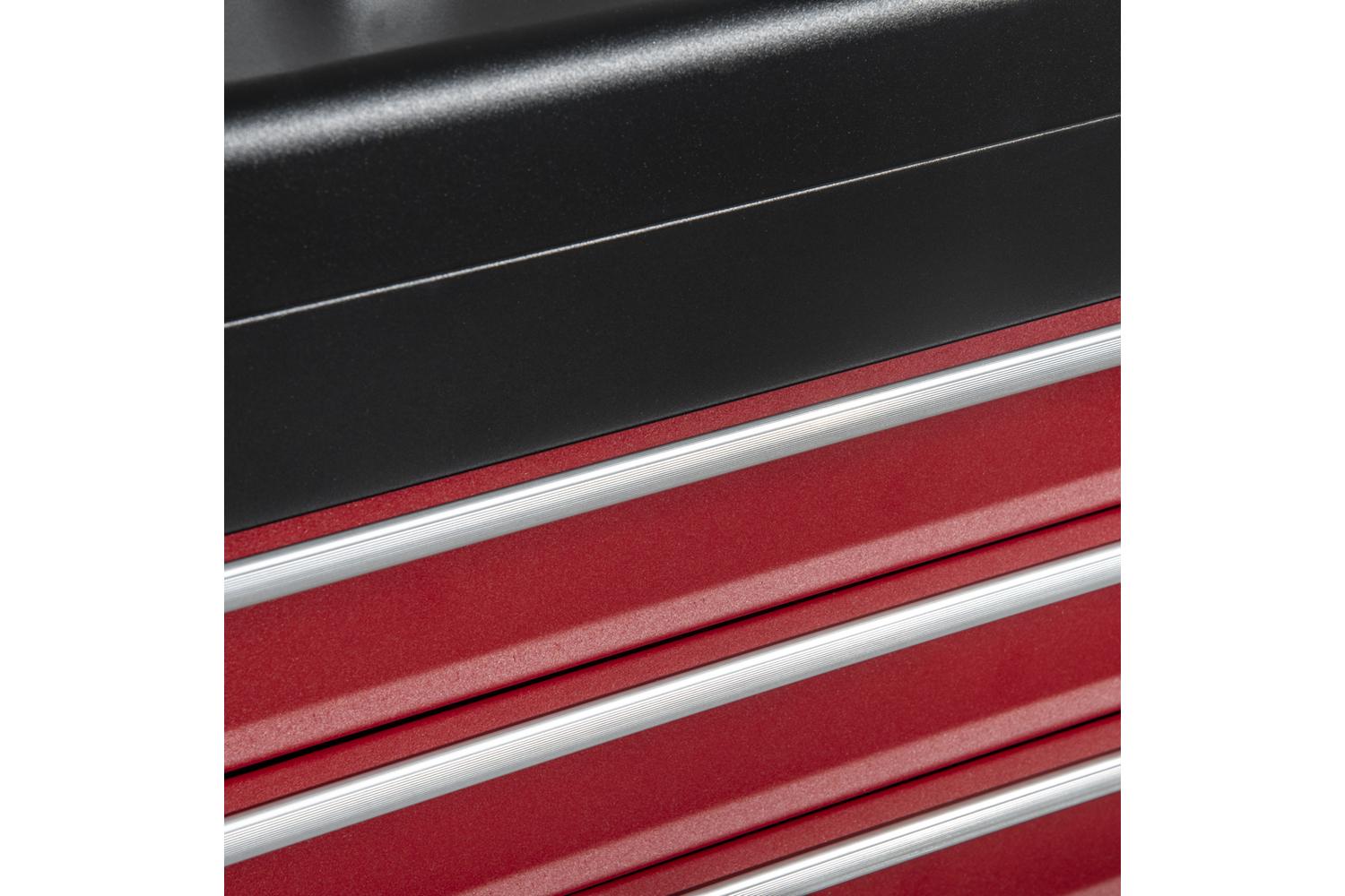 Durhand 3 Drawer Lockable Metal Tool Box with Ball Bearing | Black/Red-7