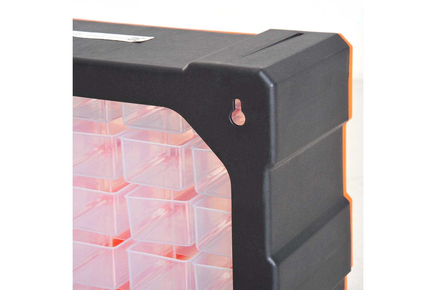 Durhand 60 Drawers Wall Mount Tools Storage Cabinet | Orange-6