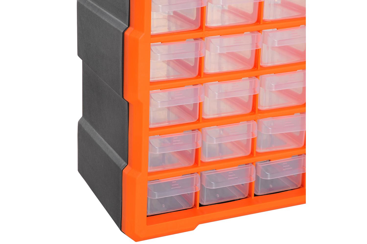 Durhand 60 Drawers Wall Mount Tools Storage Cabinet | Orange-8