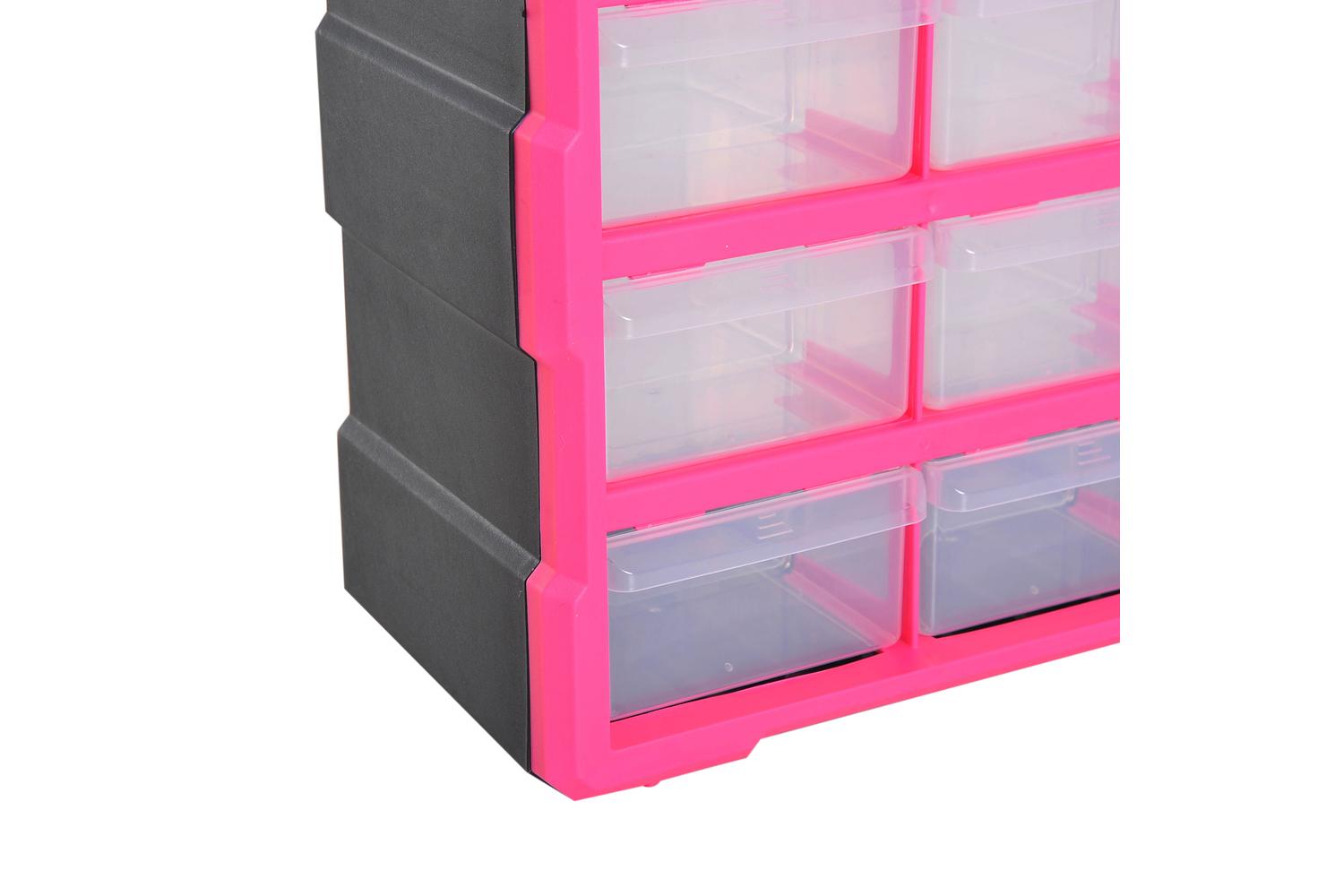 Durhand 39 Drawers Wall Mount Tools Storage Cabinet | Rose Red-6