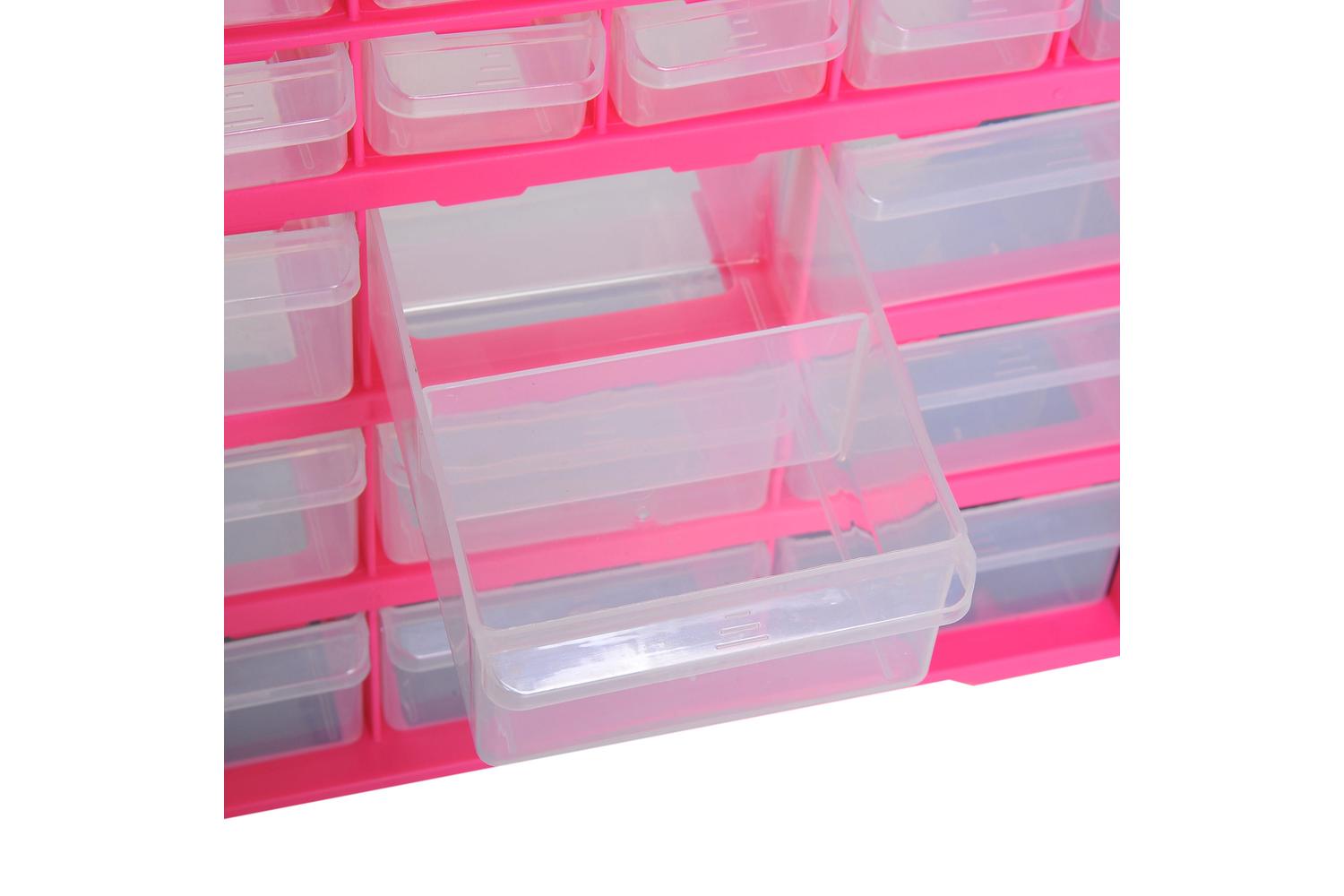 Durhand 39 Drawers Wall Mount Tools Storage Cabinet | Rose Red-8