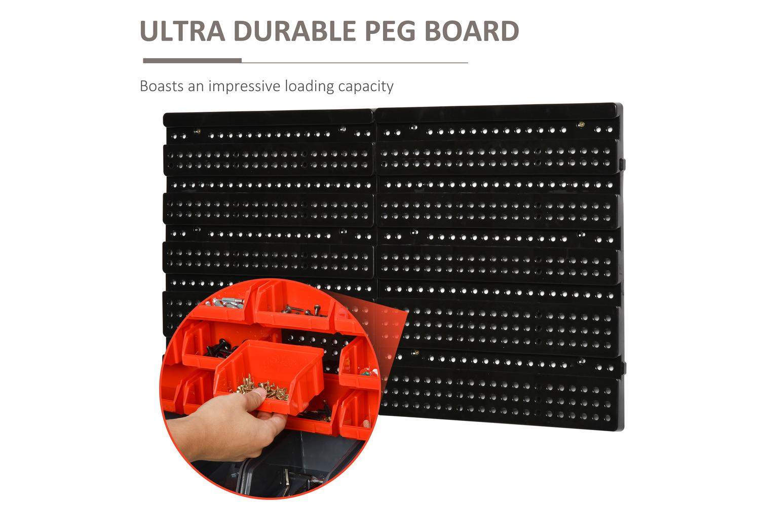 Durhand Wall Mounted 30 Compartment Tool Hardware Organiser | Red/Grey-8