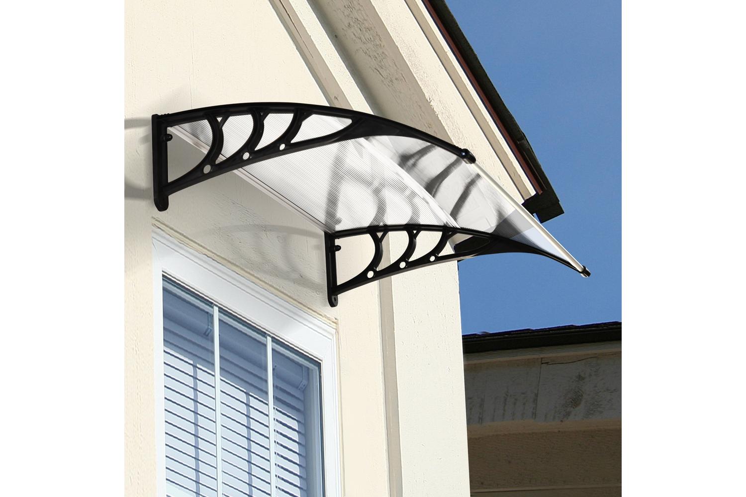 Outsunny Outdoor Rain Snow Sunlight Protection Hollow Sheet | Clear/Black