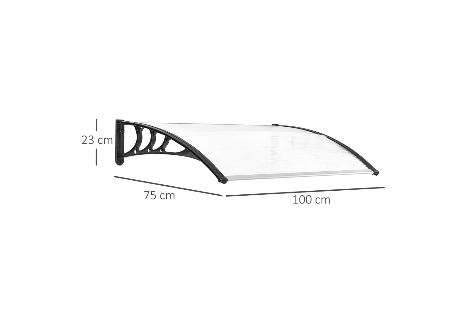 Outsunny Outdoor Rain Snow Sunlight Protection Hollow Sheet | Clear/Black-2