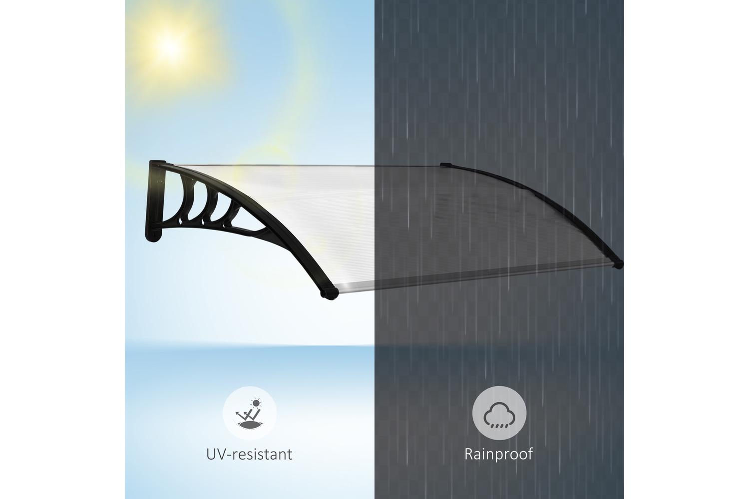 Outsunny Outdoor Rain Snow Sunlight Protection Hollow Sheet | Clear/Black-5