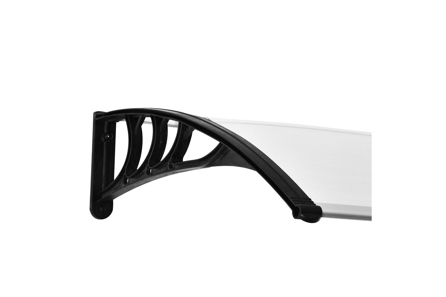 Outsunny Front Door Outdoor Patio with Bracket | Clear/Black-7