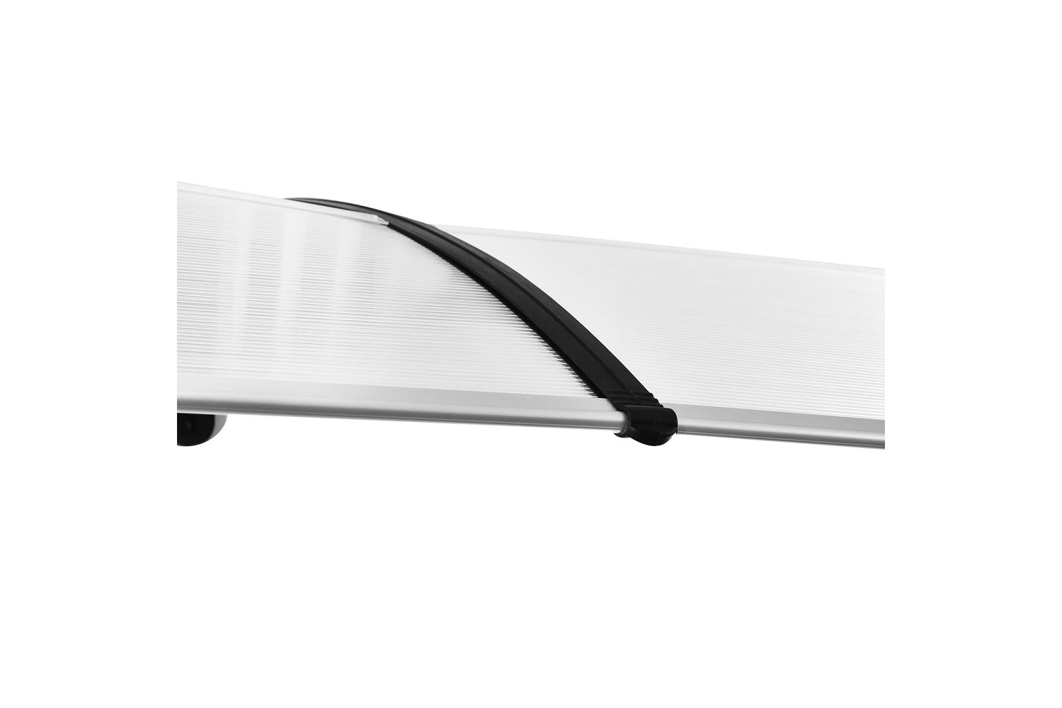 Outsunny Front Door Outdoor Patio with Bracket | Clear/Black-8