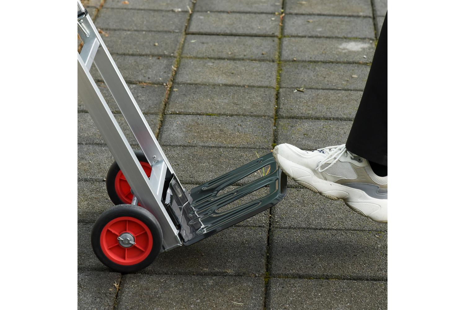 Durhand Heavy Duty Sack Truck Folding with Telescoping Handles | Black/Silver/Red-7
