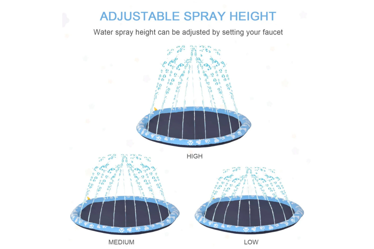 PawHut Outdoor Pet Splash Sprinkler Pad | Blue-2