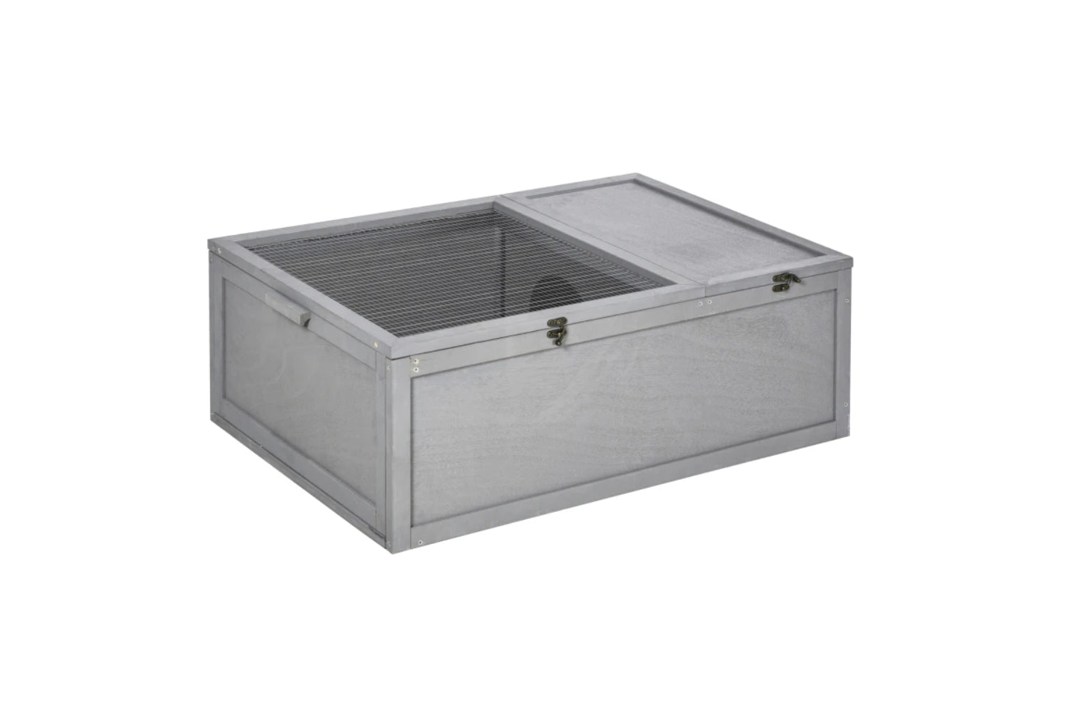 PawHut Outdoor Tortoise Enclosure with Weather Protection | Grey