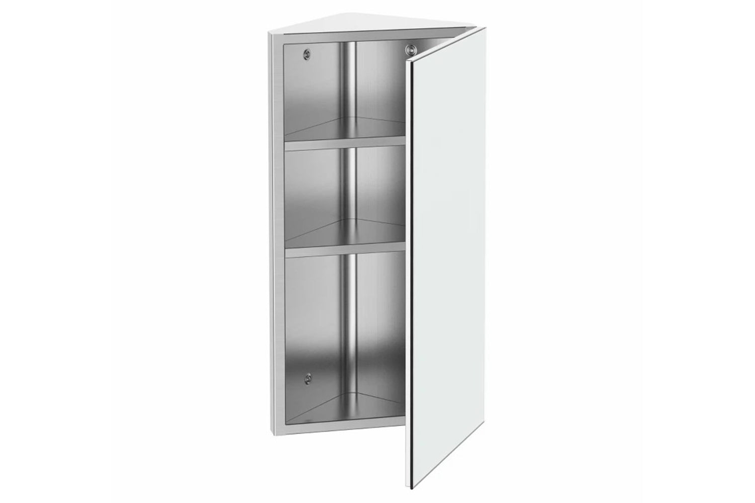 Homcom Stainless Steel Single Door Corner Bathroom Mirror Cabinet