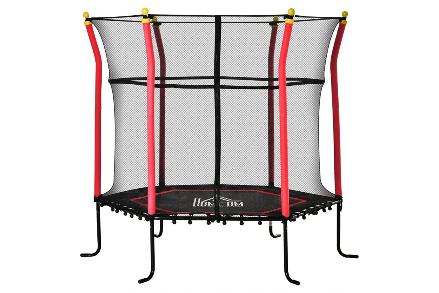 Homcom Kids Trampoline with Enclosure | 5.2ft | Red
