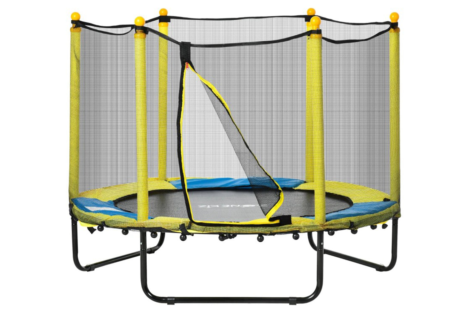 Homcom Kids Trampoline with Safety Net | 4.6ft | Yellow
