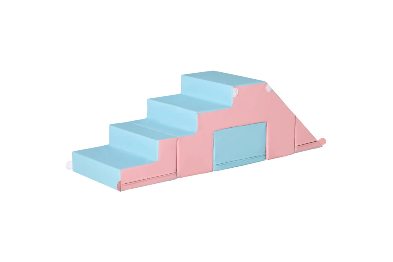 Homcom Kids 2-Piece Soft Play Set Climbing Indoor Block Toys | Pink/Blue