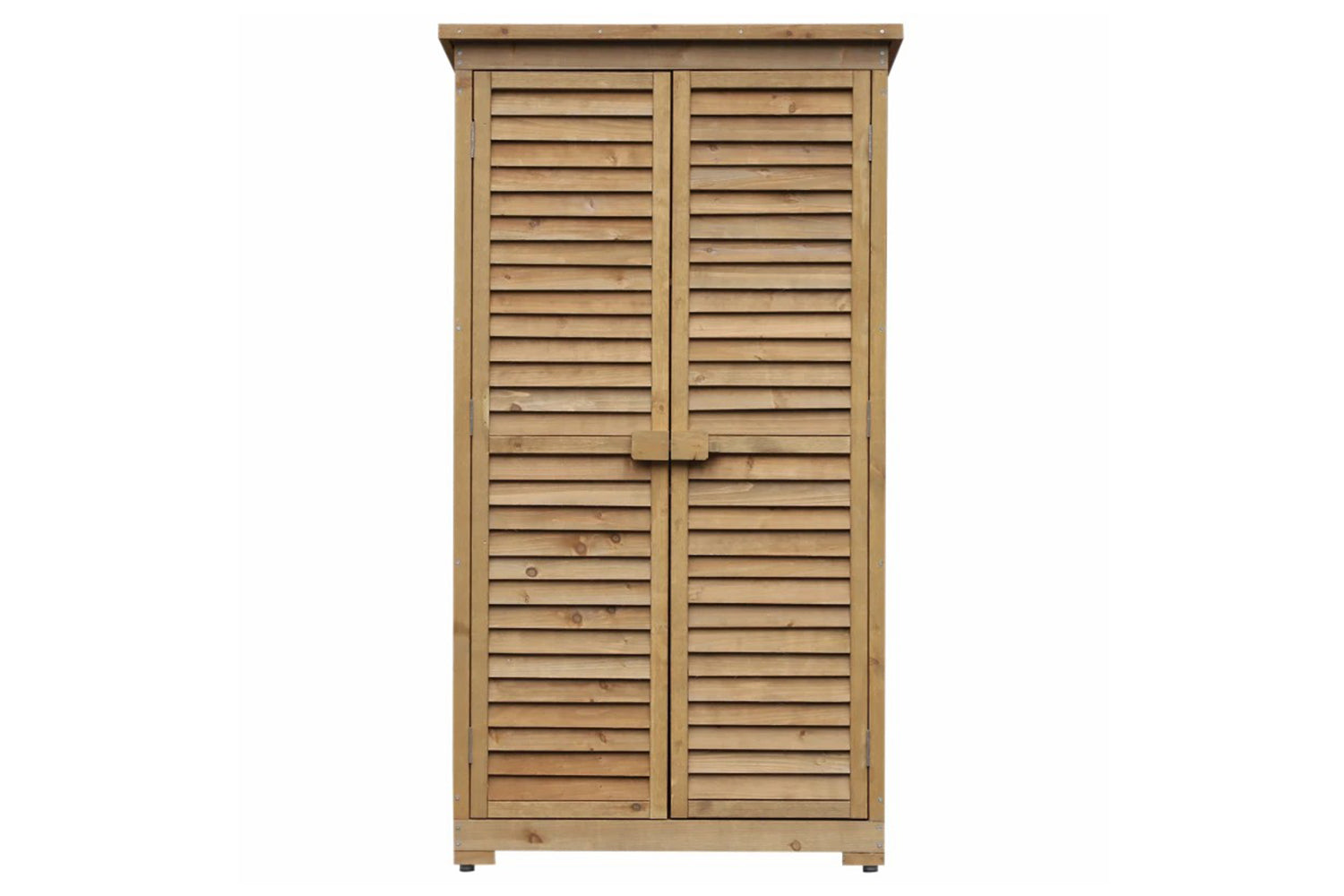 Outsunny Garden Wood Storage Shed with Lockable Door | Natural Wood