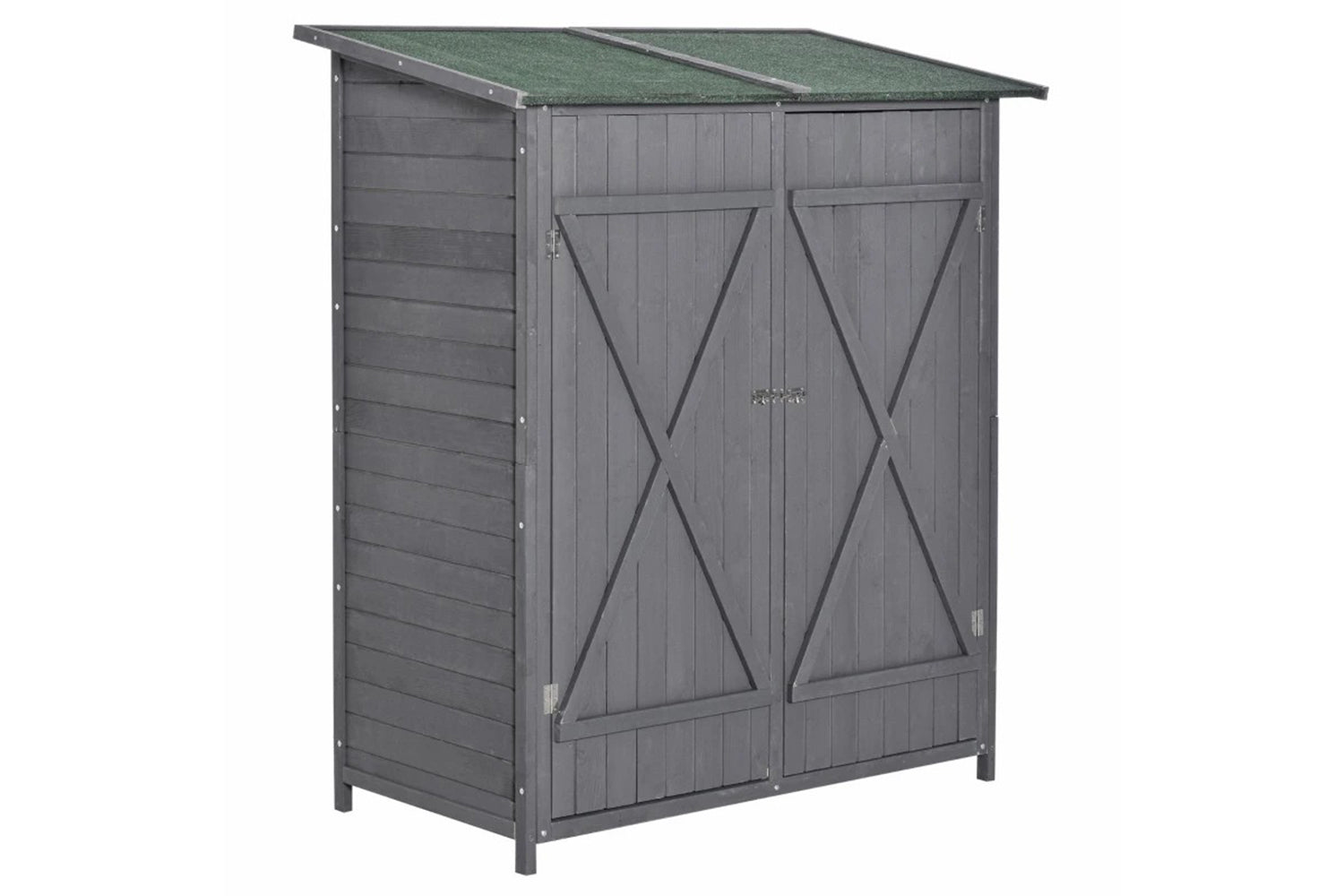 Outsunny Garden Wood Storage Shed with Storage Table | Grey