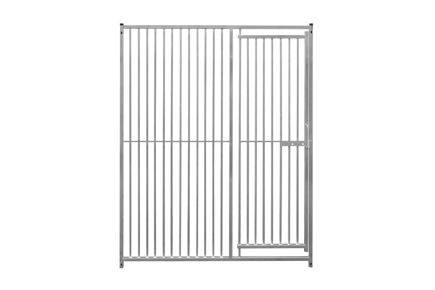 Monstershop 5cm Bar Spacing Dog Run Panel with Ground Fixing Bracket | Silver