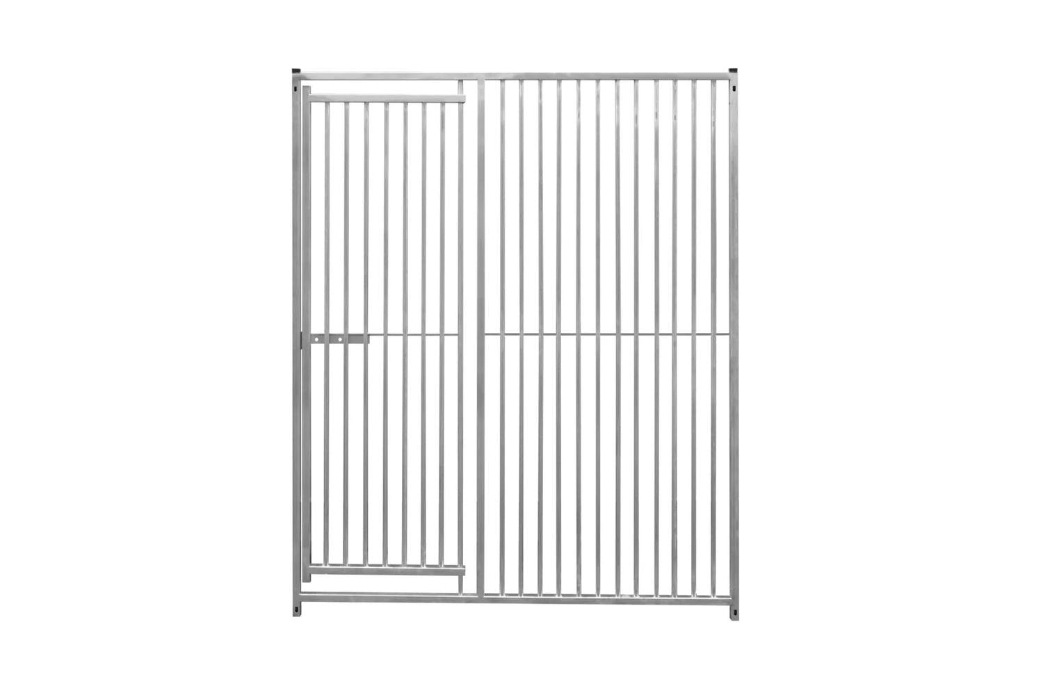 Monstershop 5cm Bar Spacing Dog Run Panel with Ground Fixing Bracket | Silver-4