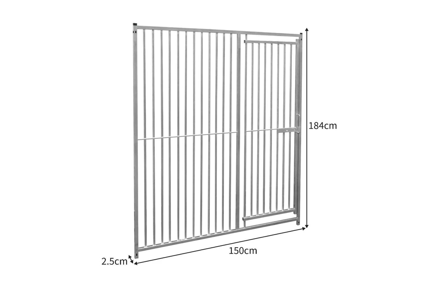 Monstershop 5cm Bar Spacing Dog Run Panel with Ground Fixing Bracket | Silver-7