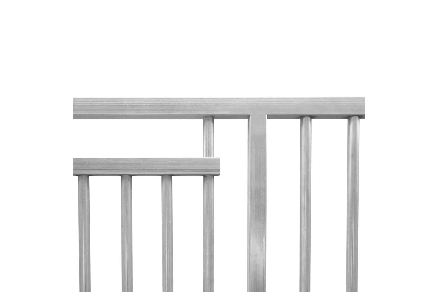 Monstershop 5cm Bar Spacing Dog Run Panel with Ground Fixing Bracket | Silver-8
