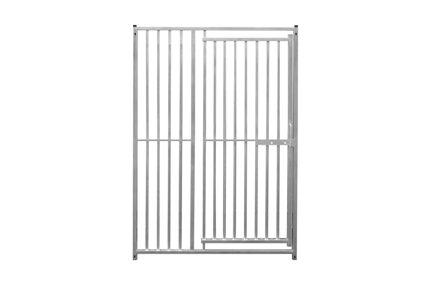 Monstershop 8cm Bar Spacing Dog Run Panel with Ground Fixing Bracket | Silver