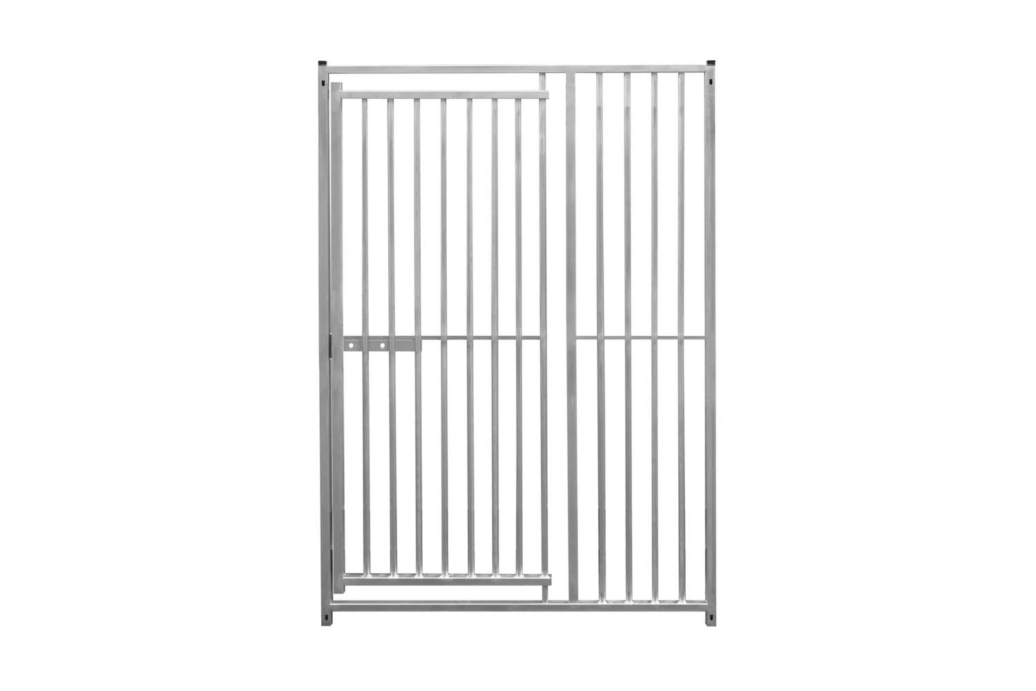 Monstershop 8cm Bar Spacing Dog Run Panel with Ground Fixing Bracket | Silver-4