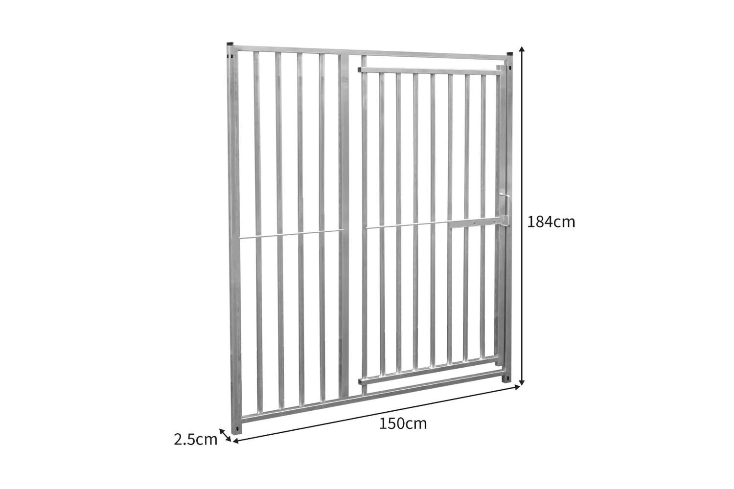 Monstershop 8cm Bar Spacing Dog Run Panel with Ground Fixing Bracket | Silver-7