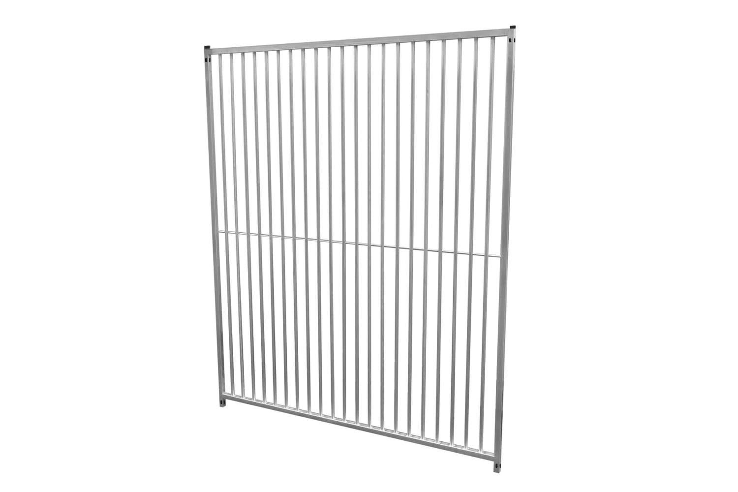 Monstershop 5cm Bar Spacing Dog Run Panel with Ground Fixing Brackets | Silver-4