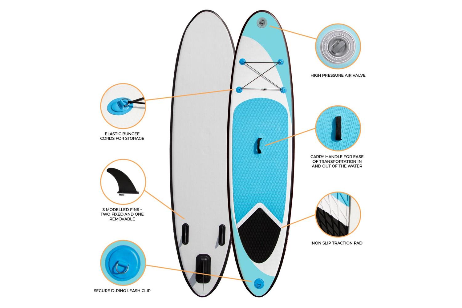 Monstershop 10ft Inflatable Paddle Board | Blue-3