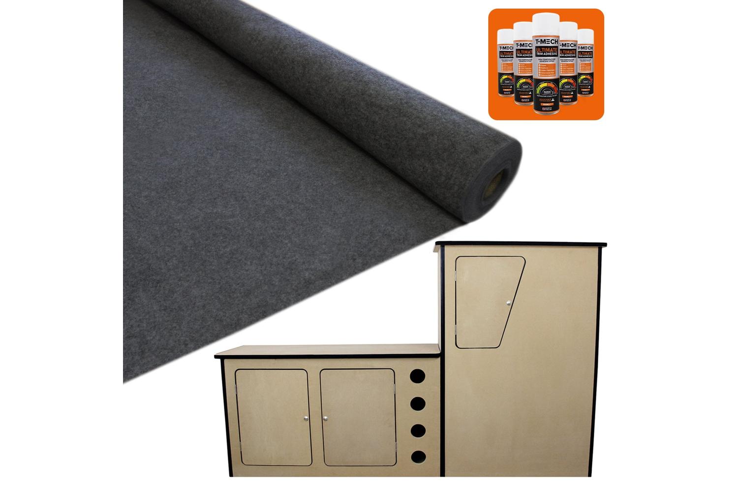 Monstershop 26280 - 11sqm Anthracite Van Lining & Glue With-2