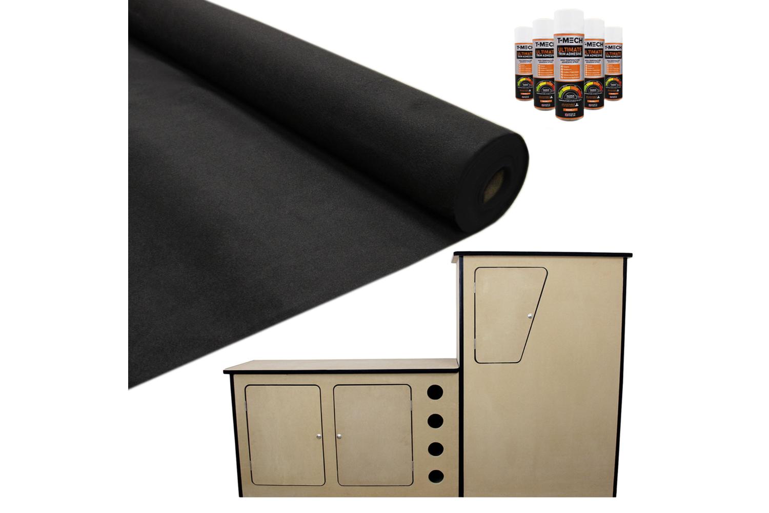 Monstershop 11sqm Van Lining & Glue With Camper Kitchen Carpet | Back-2