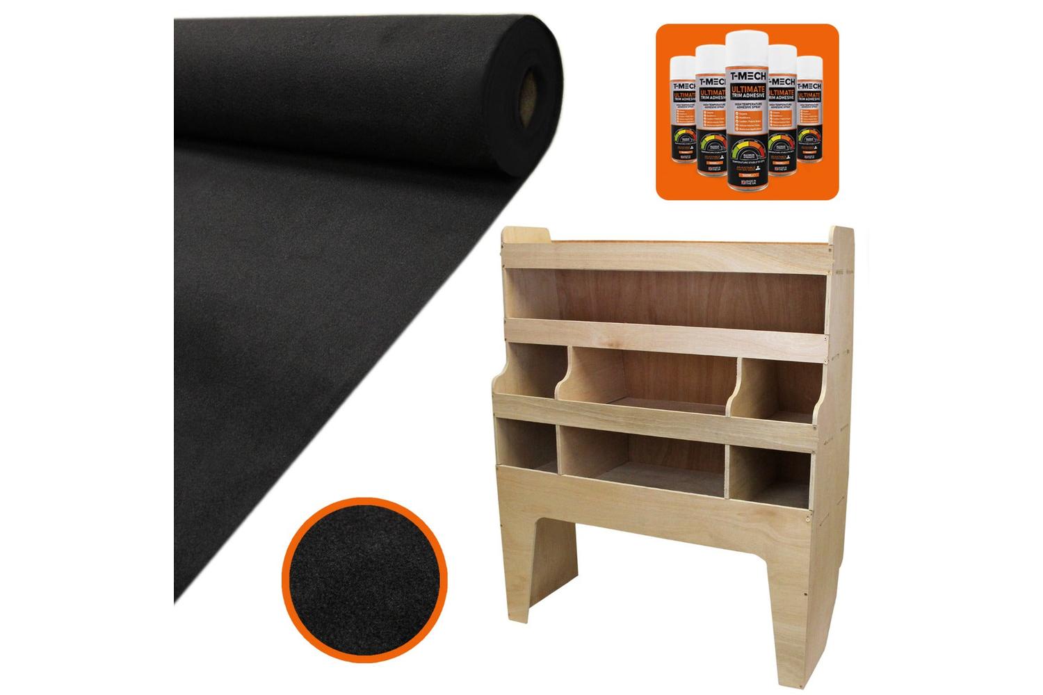 Monstershop 1sqm Van Lining & Vw Transporter Racking Unit | Black-2