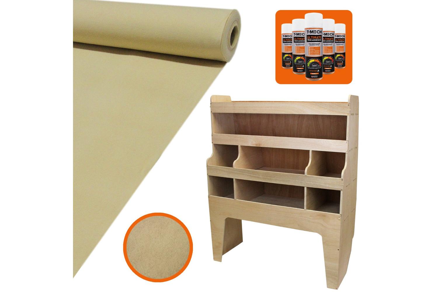 Monstershop 11m2 Wheat Van Lining and VW Transporter Racking Unit-2