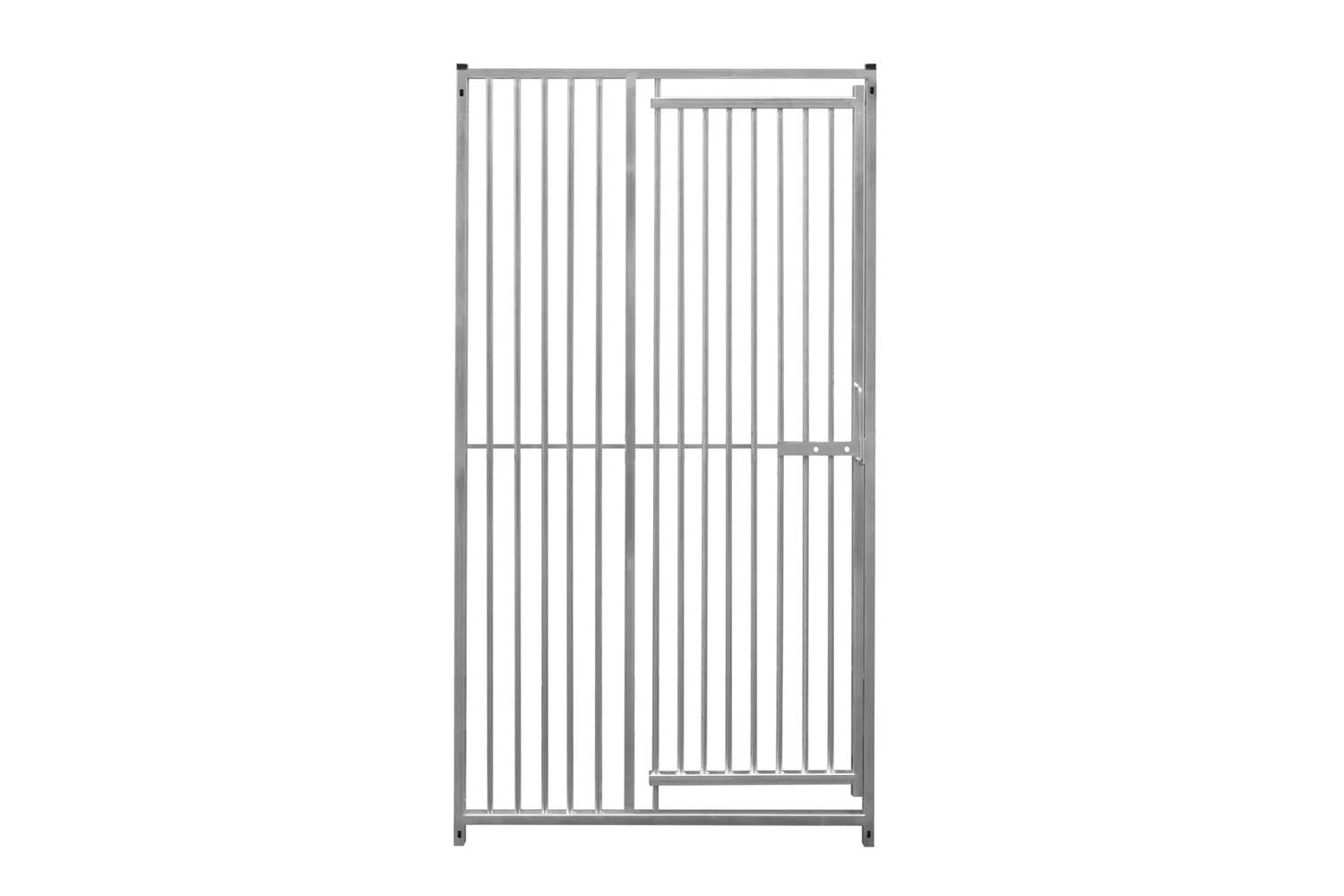 Monstershop 5cm Bar Spacing Dog Run Panel with Ground Fixing Bracket | Silver