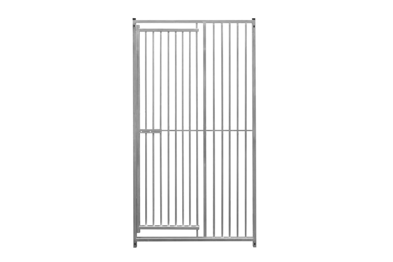 Monstershop 5cm Bar Spacing Dog Run Panel with Ground Fixing Bracket | Silver-4