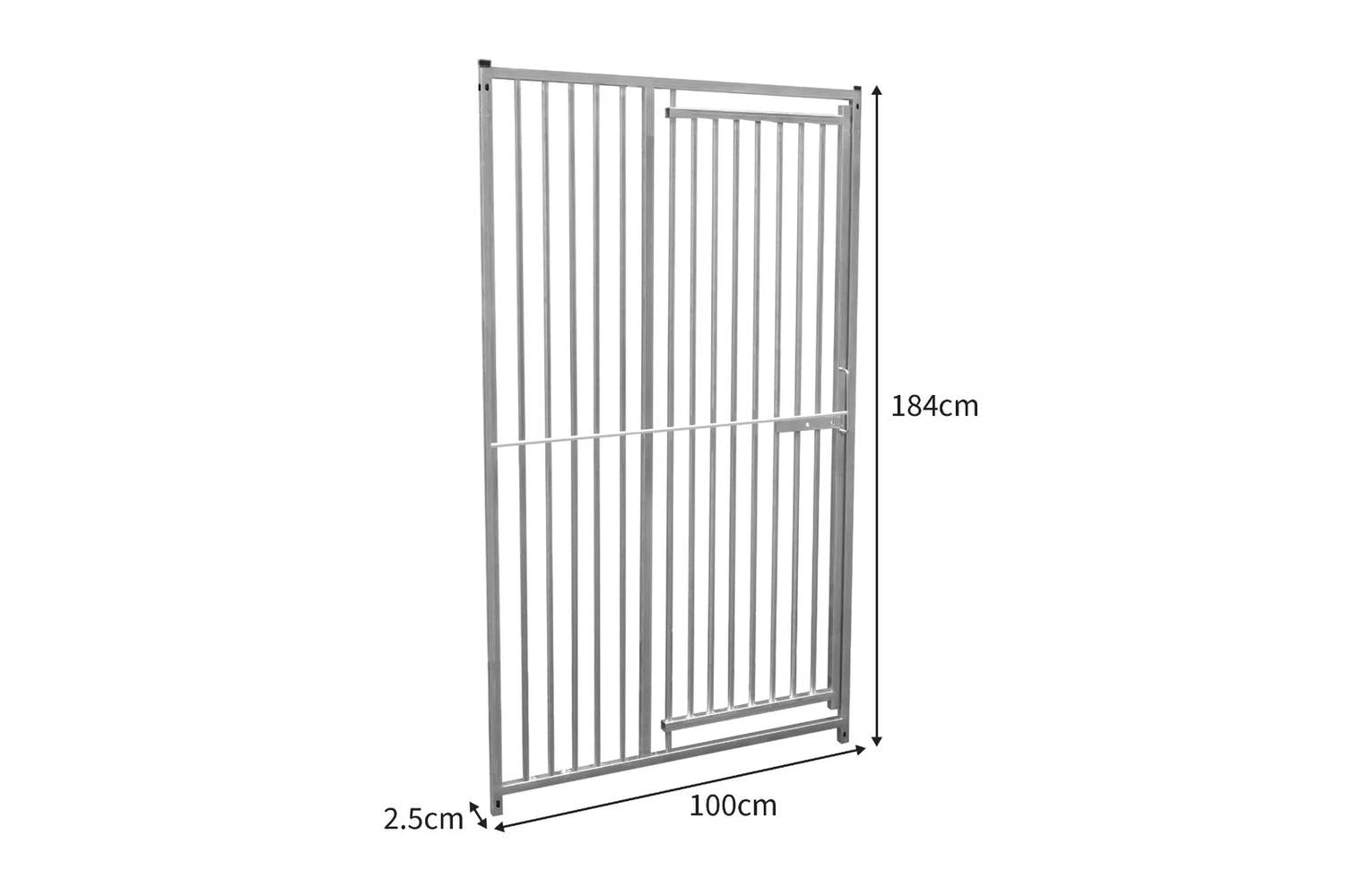 Monstershop 5cm Bar Spacing Dog Run Panel with Ground Fixing Bracket | Silver-7