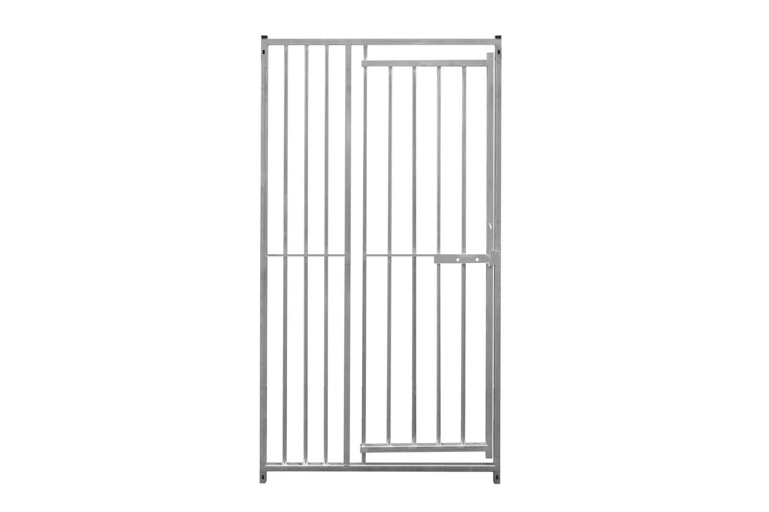 Monstershop 8cm Bar Spacing Dog Run Panel with Ground Fixing Bracket | Silver