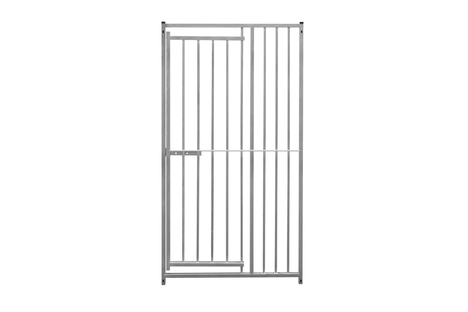 Monstershop 8cm Bar Spacing Dog Run Panel with Ground Fixing Bracket | Silver-4