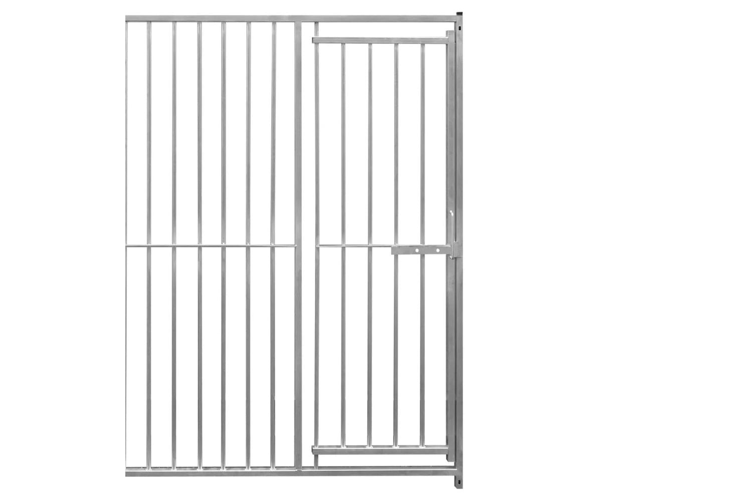 Monstershop 8cm Bar Spacing Dog Run Panel with Ground Fixing Bracket | Silver-5