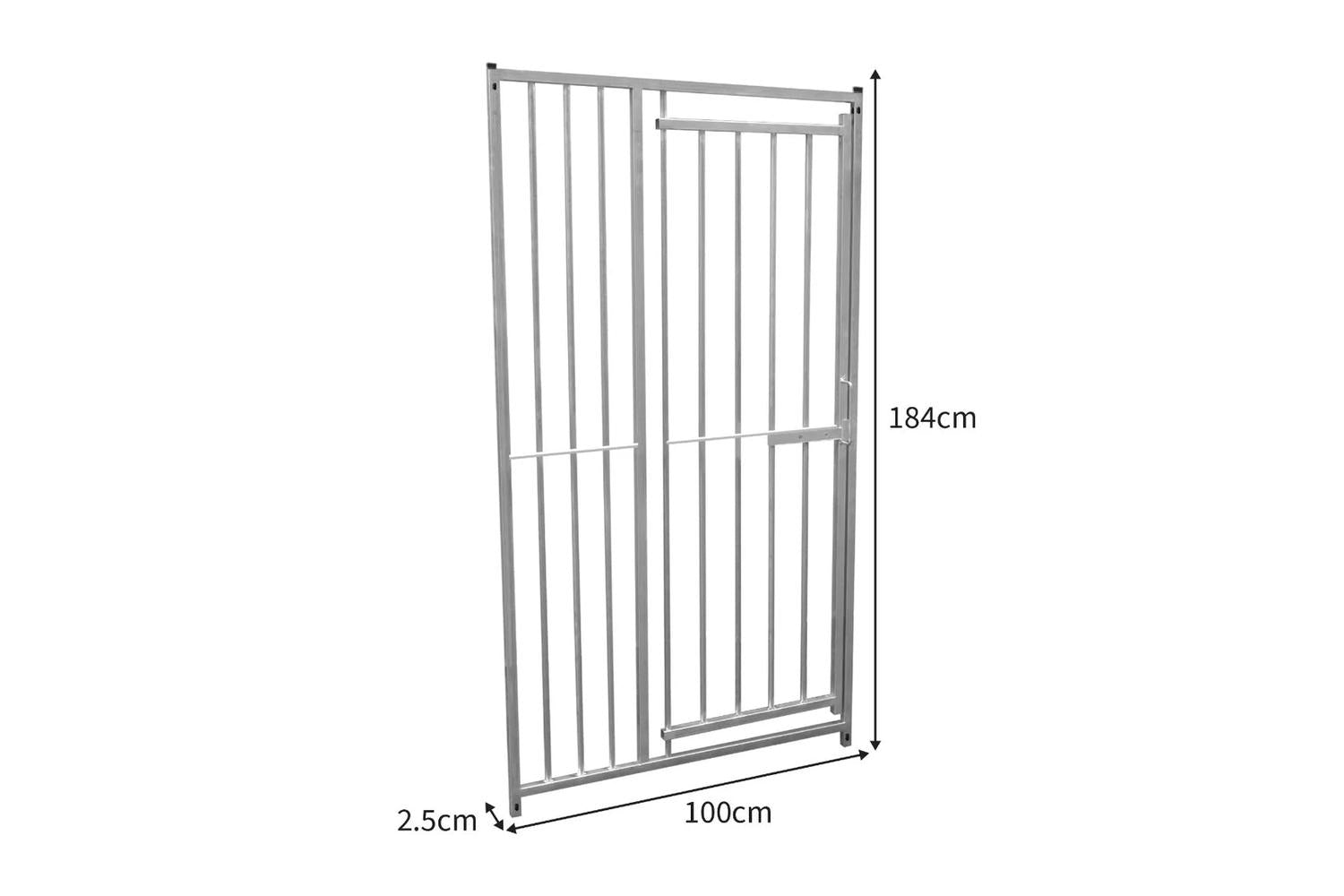 Monstershop 8cm Bar Spacing Dog Run Panel with Ground Fixing Bracket | Silver-7