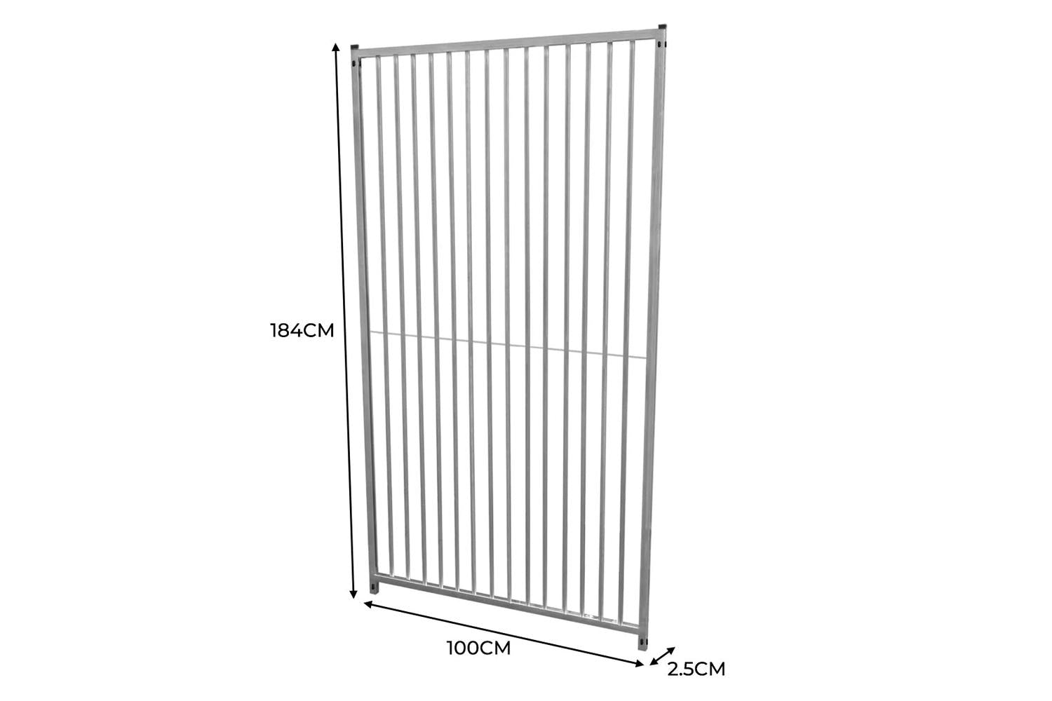 Monstershop 5cm Bar Spacing Dog Run Panel with Ground Fixing Bracket | Silver-7