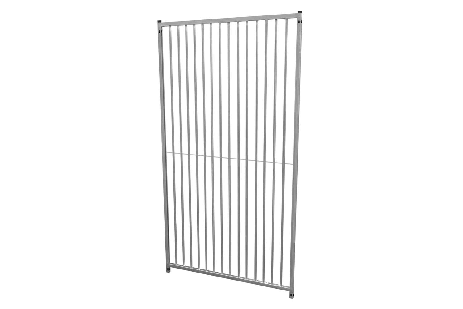 Monstershop 8cm Bar Spacing Dog Run Panel with Ground Fixing Brackets | Silver-4