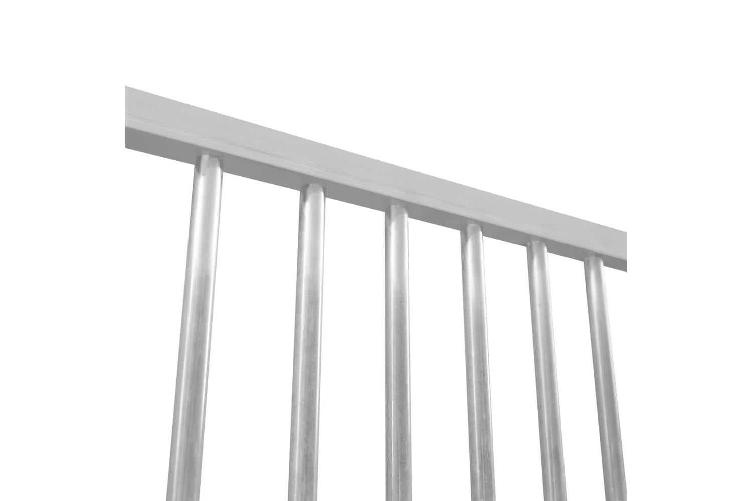 Monstershop 8cm Bar Spacing Dog Run Panel with Ground Fixing Brackets | Silver-5