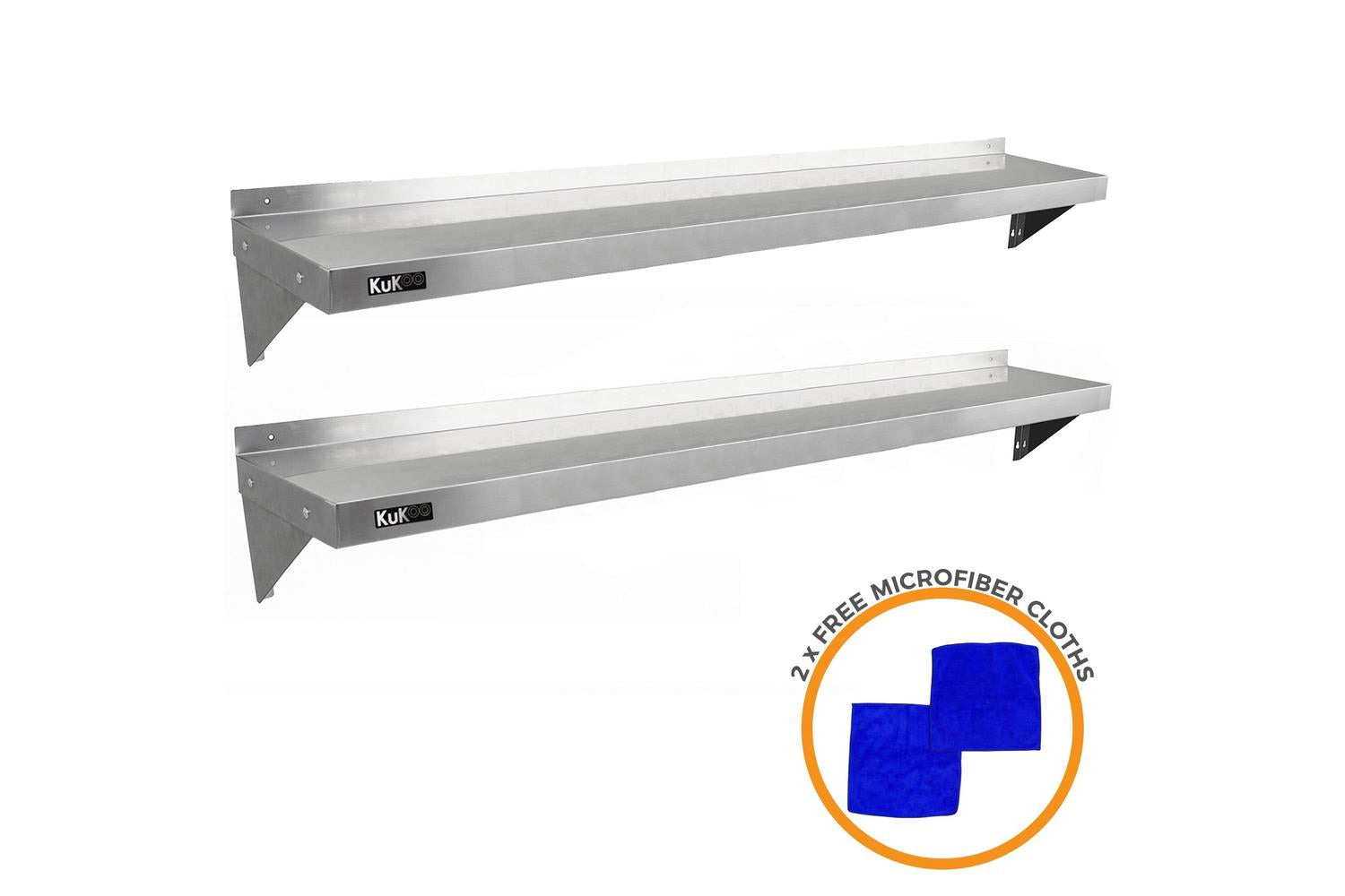 Monstershop 2 x Kukoo Stainless Steel Shelves-6